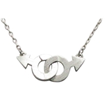 Interlocking gay pride necklace