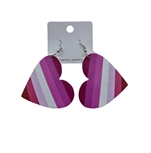 Lesbian Heart Earring Pair