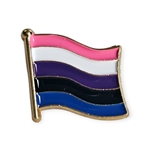 Gender fluid wavy flag pin