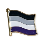 Asexual wavy flag pin