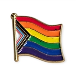 Progress pride wavy flag pin