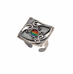 Decorated Rainbow Circle Ring