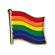 Rainbow wavy flag pin
