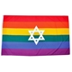 Rainbow flag with star 90 x 150 cm